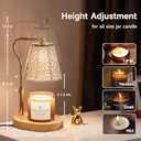 Candle Warmer Lamp with Timer, Dimmable & Height Adjustable,Modern Home Decor,Flameless Wax Warmer for Jar Candles, Light Wood,Includes 2 Bulbs, Gift for Women & Mom
