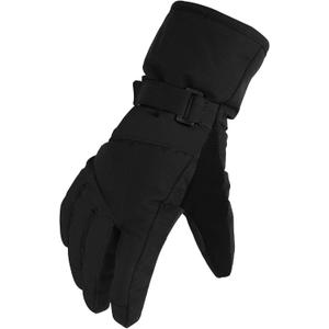 MAGARROW Kids Winter Warm Windproof Outdoor Sports Gloves for Boys Girls (6-8 years, All-black)