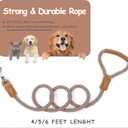 Mile High Life | Premium Leather Dog Leash | Strong Rope Leash | Leather Handle | Zinc Alloy Strong Clasp | Small Medium Large Dogs | 4/5/6 Feet(Brown, 60 Inch (Pack of 1))