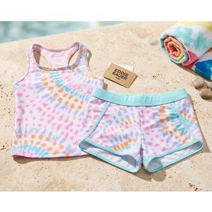  Girls' Swimwear UPF 50+ High-Neck Stretchable Racerback Bikini Set s 7/8