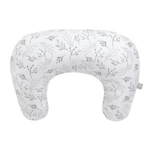 Boppy Nursing Pillow, Gray Gentle Leaves, Larger, More Supportive Pillow for Breastfeeding and Bottle Feeding; Firmer Fill, Higher Lift, Larger Area Than Original Nursing Pillow; JPMA Certified