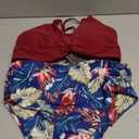 ZAFUL Twist High Waisted Bikini for Women Cross Lace Up Bathing Suit Ruched Bikini Swimsuits Tummy Control Swimwear (Large, Z-printed-wine)