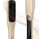 Hair Straightener Brush,Venxis Straightening Comb with Steam, 3 Temp Settings & 20s Fast Heating, 120 Voltage&30-Minute Auto Shut-Off, Steam Design for Hair Treatment (Gold)