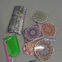 Thyle 6 Pcs Painting Compact Mirror DIY Painting Pocket Portable Folding Purse Mirror with Magnification Diamond Art Kits for Women Gifts