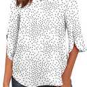 Askyes Women's 2025 Summer Chiffon Blouses Short Sleeve V Neck Tshirts Loose Casual Flowy Dressy Tops for Leggings Blouse, S