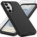 for Samsung Galaxy S24 Plus Case & Galaxy S25 Plus Case :& 14 FT Military Grade Drop Protection with 2Pc Screen Protector Shockproof/Dustproof/DropProof Phone Case for S24+/S25+-Black