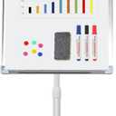 E BAVITE Mobile Magnetic Portable Dry Erase Board, 40 x 28 in Rolling White Board Stand Easel with Flipchart Pad for Office or Teaching at Home & Classroom