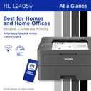Brother HL-L2405W Wireless Compact Monochrome Laser Printer with Mobile Printing, Black & White Output | Includes Refresh Subscription Trial(1)