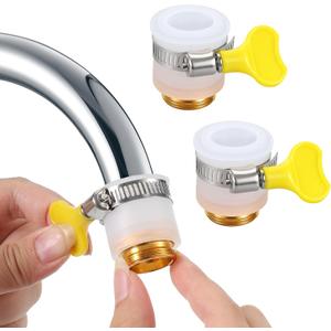 2 Pcs Universal Faucet Hose Adapter, Kitchen Sink Faucet Adapter to Garden Hose Compatible with Multi-Water Filters, with 14-24mm Inner Diameter