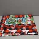 Christmas Tablecloth 60x84 Inches for Rectangle Tables - Red Buffalo Plaid Christmas Decor for Table - Water Resistant Xmas Table Cloth, Party Decorations for Kitchen, Home