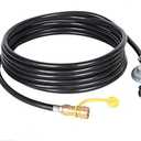 GGC 24 FT Propane Hose with Regulator -3/8 Quick Connect Disconnect Replacement for Indoor/Outdoor Heater, Type 1 Connection x Quick Connect Fittings