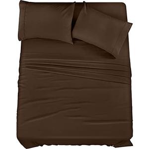 Utopia Bedding California King Bed Sheets Set - 4 Piece Bedding - Brushed Microfiber - Shrinkage and Fade Resistant - Easy Care (King, Brown)