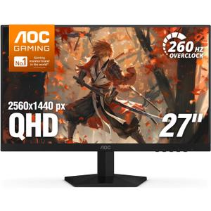 AOC 27" Gaming Monitor QHD 260Hz Overclocked IPS NVIDIA G-SYNC Q27G41ZE