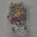 134pcs Mini Shopping Cart Basket Miniature Food Drink Bottle Supermarket Metal Handcart Toys Doll House Store Cosplay Game Dollhouse Grocery Fruit Cake Bread Party Trolley Model Dollar Bills