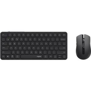 Rapoo 9050S Multi-Device Keyboard and Mouse Combo, 2.4GHz/Bluetooth 5.0/4.0 Wireless Keyboard & Mouse Set for Windows/Mac/Linux/Chrome, Support 4 Devices, Rechargeable, Silent Click, Black
