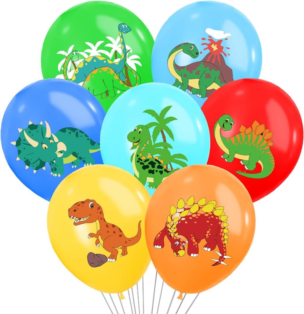 35 Pcs Dinosaur Balloons Party Decorations, 12 Inch Colorful dino balloons Theme Latex Balloon Bouquet for Kids Girls Boys for Birthday Party Supplies Decoration