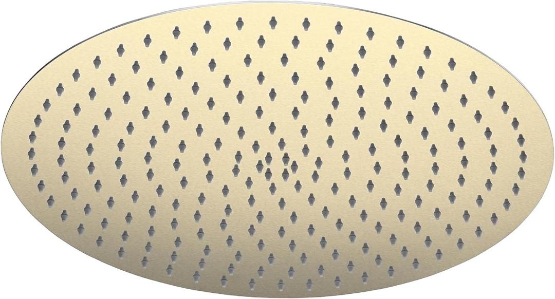 16 Inch Rainfall Shower Head, BSTIIU Stainless Steel Round Shower Head, Extra Large Ceiling Mount Shower Heads, Brushed Gold