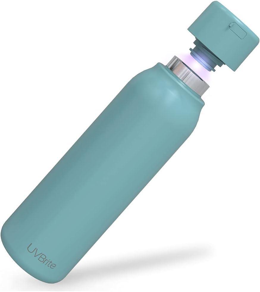 UVBRITE Go Self-Cleaning UV Water Bottle - 6 Bottles 18.6 oz Insulated Stainless-Steel Rechargeable Reusable Bottle Push Button Sterilization Travel Friendly