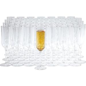 Fun Express Clear Plastic Champagne Flutes Bulk 50 Ct