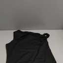 MakeMeChic Women's Asymmetrical Neck Sleeveless Twist Front Summer Tee Shirt Tops, Black, Large