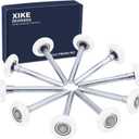XiKe 10 Pack White 2" Nylon Garage Door Roller 4" Stem, Quiet/Durable and High Load, Use 6200-2RS Double Seals Precision Bearings.