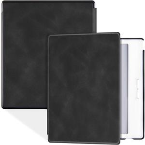 BOZHUORUI Case for 7" Onyx Boox Go 7 Color (Gen I/II,2024/2025 Released) | with Auto Sleep/Wake | Slim Lightweight | Hard Back Shell | PU Leather Sleep Cover fit Boox Go 7 B/W (Rock Black)