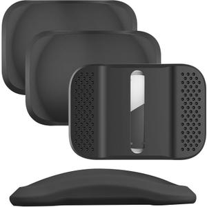 Vrebrey Smart Tracker with Magnetic Silicone Case, Compatible with Apple Find My App, Real-Time Location, Smart Alerts, IP68 Waterproof, Anti-Lost GPS Finder for Car, Bike (2black)