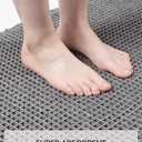 tchdio Waffle Bath Mat Rug, Super Absorbent Non Slip Bath Mats for Bathroom Mat Ultra Soft Bathmat Machine Washable Bathroom Rugs with Tassels, Bath Rugs Beside Tub, 17" x 24" (Dark Grey)