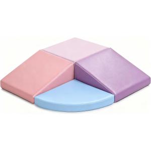 Climbing Foam Blocks for Toddlers: PU Leather Foam Blocks for Kids Active Play - Toddler Climbing Toys Indoor - Durable Playground Gym Preschool Toddler Toys for Boys and Girls (Purple/Pink)