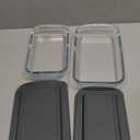 2-Piece Deep Glass Baking Dish Set with Plastic lids,Rectangular Glass Bakeware Set with Lids, Baking Pans for Lasagna, Leftovers, Cooking, Kitchen, Freezer-to-Oven and Dishwasher, Gray