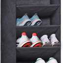 SLEEPING LAMB Over The Door Shoe Organizer for Closet with Large Deep Pockets, Narrow Shoe Rack for Door Hanging Boots Storage, Black