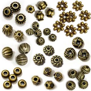 Heather's cf SG02 Bead Jewelry Bronze Spacer Beads Kit Jewelry Findings Beading Assortment DIY Accessories for Bracelet Necklace Jewelry Making Bead Spacers