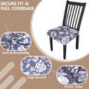 Stretch Dining Chair Seat Covers Set of 2,Dining Chair Slipcovers, Floral Printed Chair Covers,Soft Fabric Washable Upholstered Chair Seat Protector, No Rear Covers for Home Kitchen Dining Room (Light Purple Flowers + Butterflies)