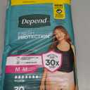 Depend Fresh Protection Adult Diapers, Incontinence Underwear for Women, Disposable, Maximum, Medium, Blush, 30 Count,