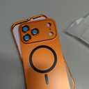 for iPhone Case,Compatible with MagSafe,Magnetic Luxury 2 in 1 Aluminum Metal Frame PC Backboard,Slim Fit Military Grade Drop Protection Shockproof Phone Case (Orange,iPhone 17 Pro Max)