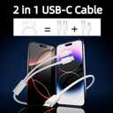 2-Pack 6Ft Charging CableFast Charger to USB C Cable2 in 1 Multi Chargers Cable Cord 6FT for /iPhone17 15 16 Pro Max/14/13/12/11