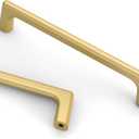 Asidrama 10 Pack 5 Inch(128mm) Gold Cabinet Pulls Cabinet Handles Cupboard Handles Kitchen Cabinet Hardware for Cupboard Drawer Pulls 3307 (5" Hole Center)