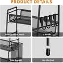 VITVITI 3-Tier Bathroom Organizer Countertop, Metal Wire Mesh Bathroom Counter Organizer Storage with Basket Hooks, Vanity Tray Shelf, Kitchen Spice Rack (Black)