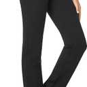 Tapata Women's Stretchy Straight Dress Pants with Pockets Tall, Petite, Regular for Office Work Business 32", Black, S