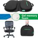 Small Travel Seat Cushion,Gel Memory Foam Seat Cushion,Supportive Butt Pillow,Portable and Foldable for Long Sitting Hours on Stadium Airplane Car Seat