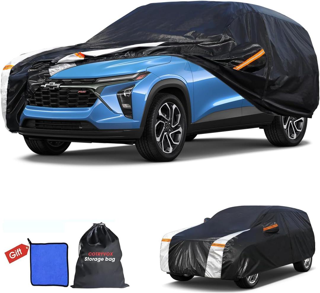 Chevrolet Trax Car Cover 100% Waterproof All Weather, Gift with Towel, 10 Layers SUV Car Cover Custom Fit 2013-2026 Chevy Trax, Full Exterior Car Covers Rain Sun UV Protection with Door Zipper.