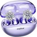 Jewelry-Inspired Clip On Earbuds,Comfortable Fit Open Ear Clip-On Headphones,Wireless Bluetooth Ear Cuff Headphones for Women,Mini Wireless Earrings Earbuds for Running, Office, Sport & Gift