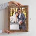 Hongkee 8x11 Picture Frame Set of 2, Made of Real Glass and Rustic Brown Wooden Frame - 8 by 11 Photo for Wall or Tabletop Display