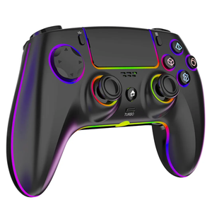 GlowPlayX Wireless Gaming Controller Compatible with PS-5 Console/Pro/PC/Mac/iOS/Android/Steam Deck, Gamepad with RGB Lighting/Hall Effect Joystick/Dual Vibration/Turbo/Headset Jack/1500 mAh Battery