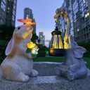 Solar Garden Easter Bunny Statues for Outside Decor Yard Decorations for Patio Balcony Backyard Lawn Ornaments Retirement Gift for Women Grandma Mom Gardening Gifts