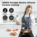 2 Burner Electric Cooktop 2000W, Portable Electrical Hot Plate Double Burner, Adjustable Temperature Stove Top, Tabletop Electric Stove, 7.4 inches x 6.2 inches
