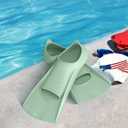 Gintenco Swim Fins, Kids Swim Training Fins for Lap Swimming, Travel Size Flippers with Mesh Bag, Silicone Swimming Fins for Kids Teens Adults Women Men (Green, S(KIDS 2-3/ US Women 3-5)/ 33-35)