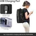 MOMUVO Travel Backpack for Women, Carry On Backpack Airline Approved with 3 Packing Cubes, 15.6 Inch Laptop Backpack with USB Charging Port, Casual Daypack for Weekender Business College, Black
