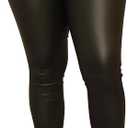 Zebaexf Faux Leather Leggings for Women, Black High Waisted Stretch Leather Pants (Medium, Matte-black)