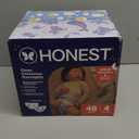 The Honest Company Comfort Dry Disposable Overnight Diapers for Sensitive Skin, Hypoallergenic, Baby Cozy Cloud and Star Signs Design Club Box Size 4 (22–37 lbs) 48 Count